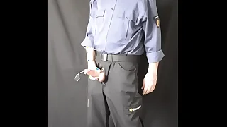 Dutch Firefighter empties his hose